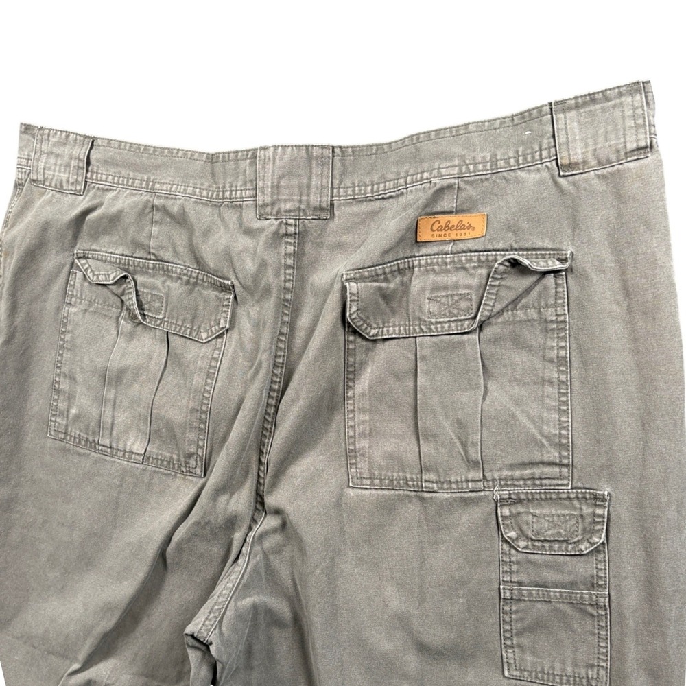 Cabela's Cargo Pants Mens 45x29 (Tagged 46x32) Olive Green Multi-Pocket Outdoor